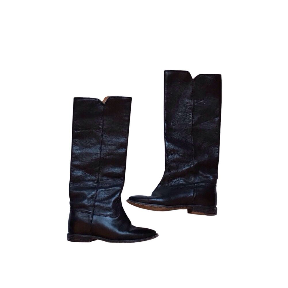 Isabel Marant Chess Concealed Wedge Leather Boots Black - Picture 1 of 12